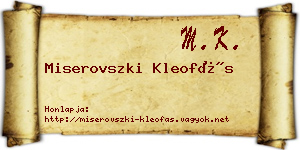 Miserovszki Kleofás névjegykártya
